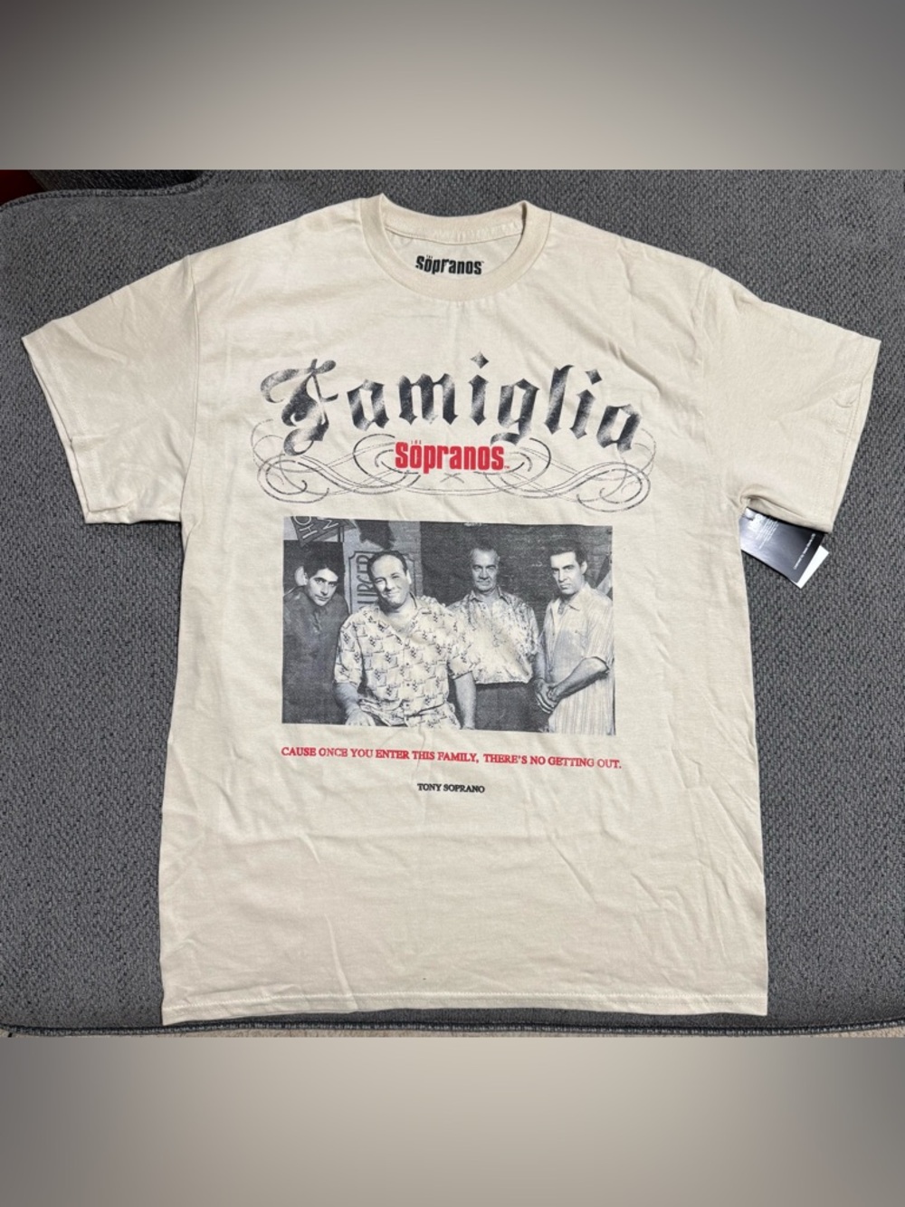 The Sopranos Official Mens Tee Sand Graphic T-Shirt 100% Cotton New Sz M, L, XL